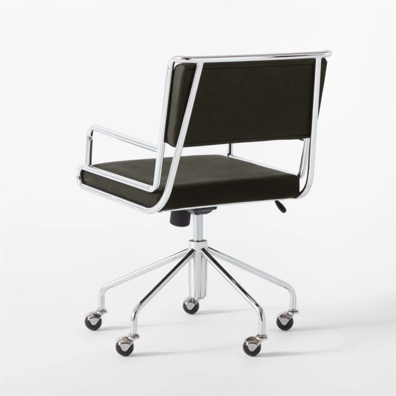 Court Black Vegan Leather Office Chair 8 Court Black Vegan Leather Office Chair - Image 6