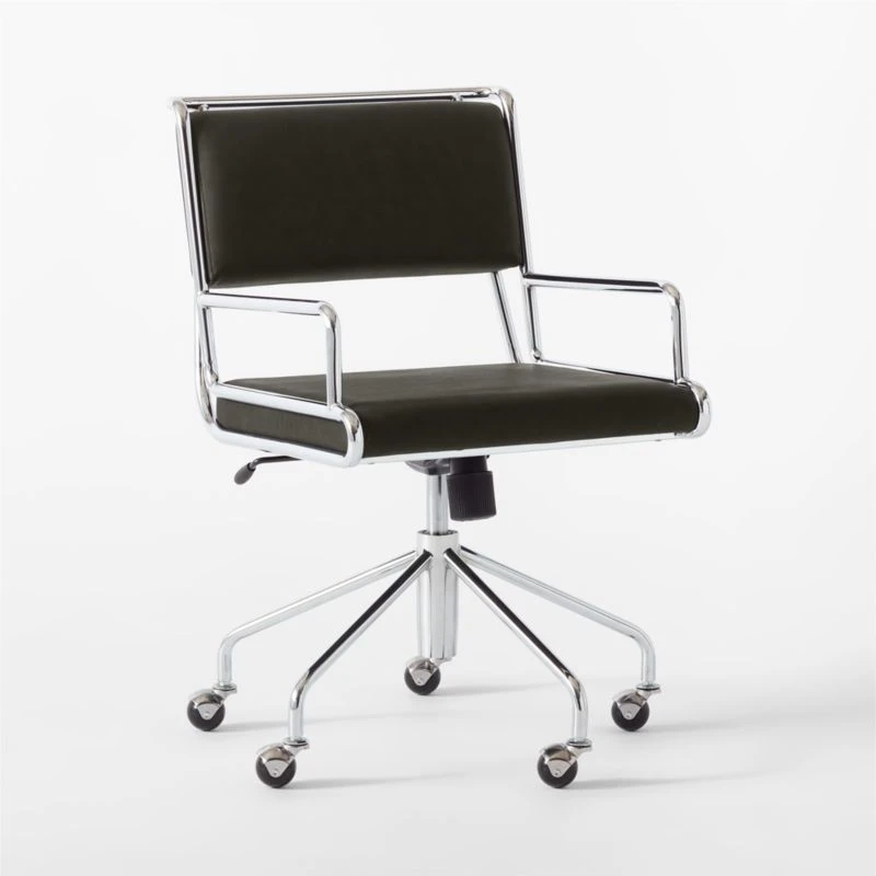 Court Black Vegan Leather Office Chair 6 Court Black Vegan Leather Office Chair - Image 4