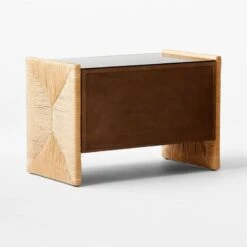 Crillo 2-Drawer Brown Nightstand With Mirror Top -Nesto Store CrilloNatNightstand3QBSSF21