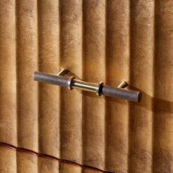 Crimped 4-Drawer Gold Leaf Dresser 12 Crimped 4-Drawer Gold Leaf Dresser -Nesto Store CrimpedGldLeafLowDresserAV3SHF20