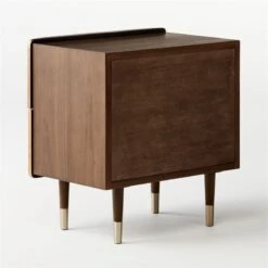 Crimped 2-Drawer Gold Leaf Nightstand 16 Crimped 2-Drawer Gold Leaf Nightstand -Nesto Store CrimpedGldLeafNightstand3QBF20