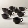 Crisp Matte Black Coffee Mug Set Of 8 -Nesto Store CrispMatteBlackMugS8SHF20