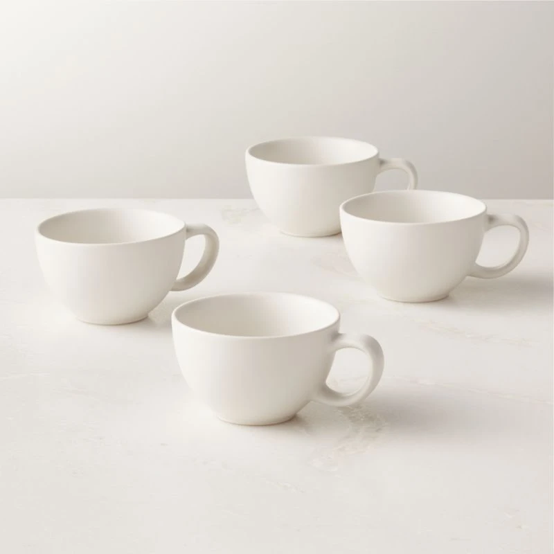 Crisp Matte White Espresso Cup Set Of 4 3 Crisp Matte White Espresso Cup Set Of 4