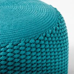 Criss Knit Emerald Pouf -Nesto Store CrissKnitEmeraldPoufAVSSS22