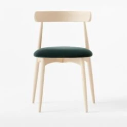 Crown Blue/Green Velvet And Wood Dining Chair -Nesto Store CrownWoodNVelvetChairSOSSF22