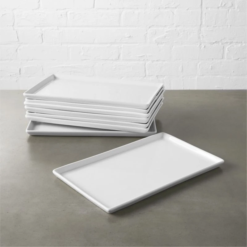 Cuatro Rectangular White Serving Platter Medium Set Of 8 3 Cuatro Rectangular White Serving Platter Medium Set Of 8