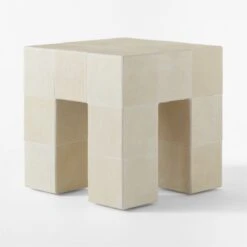 Cubo Ceramic Outdoor Accent Table -Nesto Store CuboCrmcSideTable3QSSS22