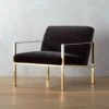 Cue Carbon Black Velvet Chair -Nesto Store CueChairBrassDarkGreySHF16 1x1