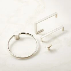 Damon Polished Nickel Wall Mounted Toilet Paper Holder -Nesto Store DamonPlshdNklBthrmHrdwrGrpFHF22