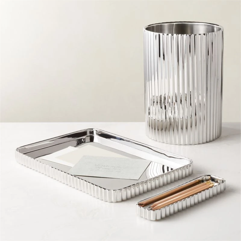 Danilo Pleated Stainless Steel Letter Tray 4 Danilo Pleated Stainless Steel Letter Tray - Image 2