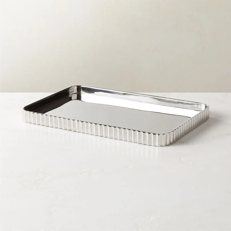 Danilo Pleated Stainless Steel Letter Tray 3 Danilo Pleated Stainless Steel Letter Tray
