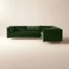 Decker 3-Piece L-Shaped Green Performance Velvet Sectional Sofa