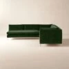 Decker 3-Piece L-Shaped Green Performance Velvet Sectional Sofa With Right Arm -Nesto Store Decker3PcGrnALChrSctSofaAVSHF23