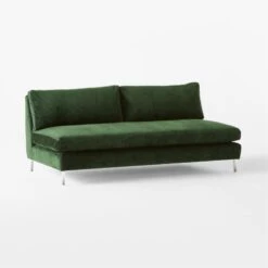 Decker Green Performance Velvet Armless Loveseat -Nesto Store DeckerGrnArmlessLoveseat3QSSF23