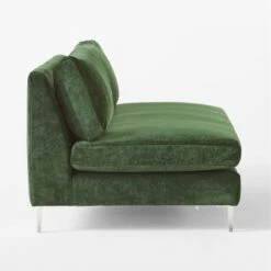 Decker Green Performance Velvet Armless Loveseat -Nesto Store DeckerGrnArmlessLoveseatSDSSF23