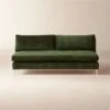 Decker Green Performance Velvet Armless Loveseat -Nesto Store DeckerGrnArmlessLoveseatSHF23