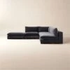 Deseo 4-Piece Modular Charcoal Grey Performance Velvet Sectional Sofa With Loveseat 2 Deseo 4-Piece Modular Charcoal Grey Performance Velvet Sectional Sofa With Loveseat -Nesto Store Deseo4PcChcVltAptSctSofaSHF23