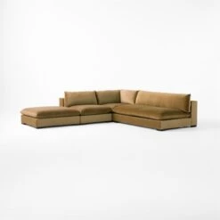 Deseo 4-Piece Modular Copper Brown Performance Velvet Sectional Sofa With Loveseat -Nesto Store Deseo4PcCpprAptSctSofa3QSSF23