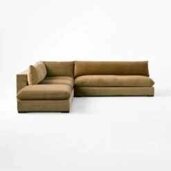 Deseo 4-Piece Modular Copper Brown Performance Velvet Sectional Sofa With Loveseat -Nesto Store Deseo4PcCpprAptSctSofaSDSSF23