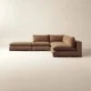 Deseo 4-Piece Modular Copper Brown Performance Velvet Sectional Sofa With Loveseat