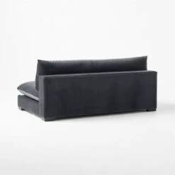 Deseo Charcoal Grey Performance Velvet Armless Loveseat -Nesto Store DeseoChcVltArmlessLvst3QBSSF23