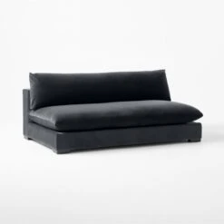 Deseo Charcoal Grey Performance Velvet Armless Loveseat -Nesto Store DeseoChcVltArmlessLvst3QSSF23