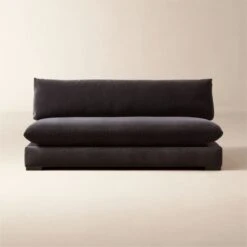 Deseo Charcoal Grey Performance Velvet Armless Loveseat