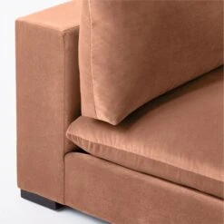Deseo 4-Piece Modular Copper Brown Performance Velvet Sectional Sofa With Loveseat -Nesto Store DeseoCpprCornerChairAVSSF23