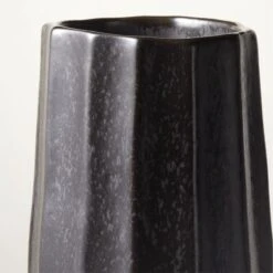 Desi Ribbed Black Vase Tall -Nesto Store DesiBlkRctvVaseAVSHS23