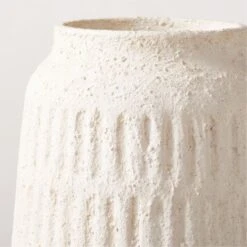 Domitia Textured Ivory White Vase Tall 9 Domitia Textured Ivory White Vase Tall -Nesto Store DomitiaTxtrdVaseAVSHS23