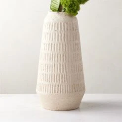 Domitia Textured Ivory White Vase Tall 8 Domitia Textured Ivory White Vase Tall -Nesto Store DomitiaTxtrdVaseROS23