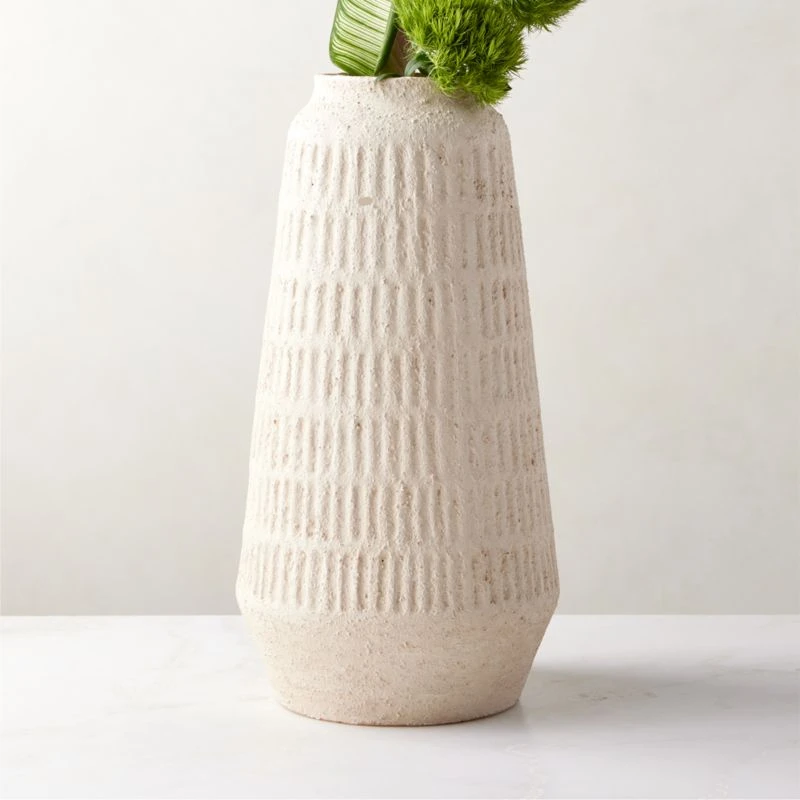 Domitia Textured Ivory White Vase Tall 4 Domitia Textured Ivory White Vase Tall - Image 2