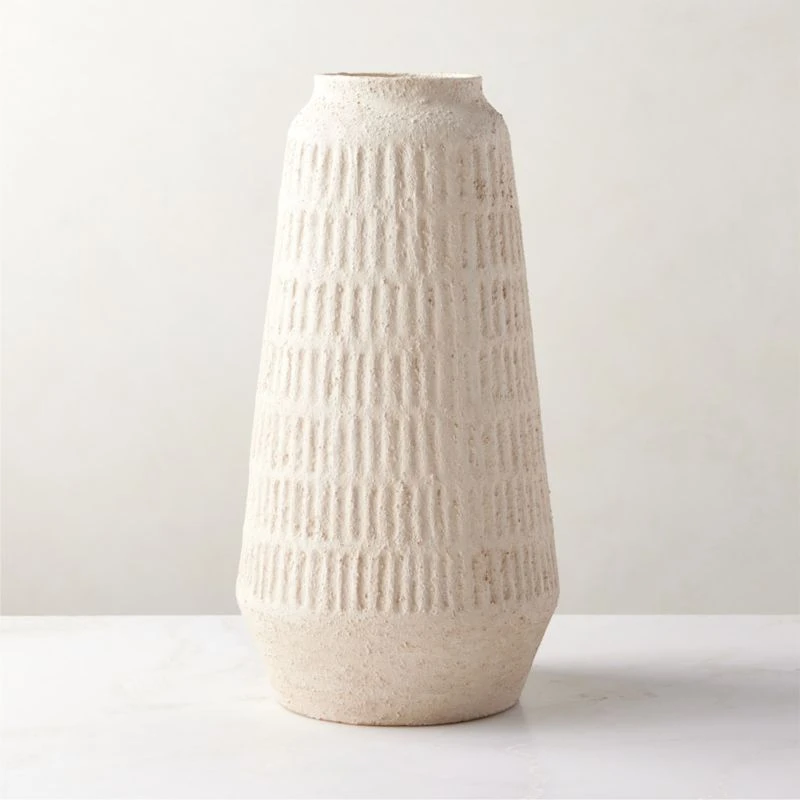 Domitia Textured Ivory White Vase Tall 3 Domitia Textured Ivory White Vase Tall