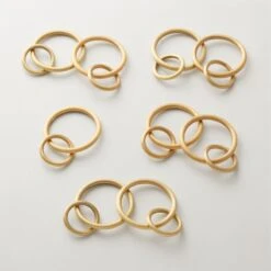 Brushed Brass Curtain Rings Set Of 9