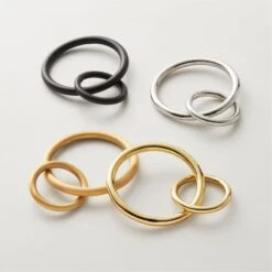 Polished Nickel Curtain Rings Set Of 9 -Nesto Store DraperyRingsGroupFHF21 1
