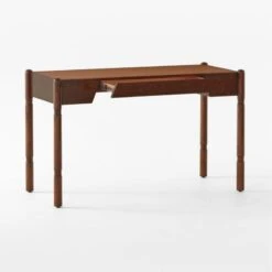 Dreher Brown Leather Desk With Drawer -Nesto Store DreherWoodDesk3QAVSSS22