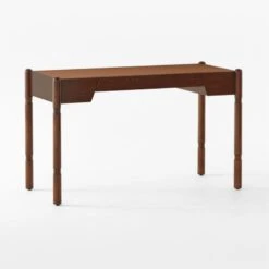 Dreher Brown Leather Desk With Drawer -Nesto Store DreherWoodDesk3QSSS22