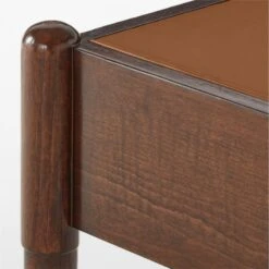 Dreher Brown Leather Desk With Drawer -Nesto Store DreherWoodDeskAVSSS22