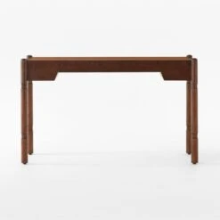 Dreher Brown Leather Desk With Drawer -Nesto Store DreherWoodDeskSOSSS22