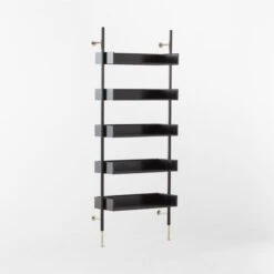 Effie Black Oak Wall Mount Bookshelf -Nesto Store EffieEbonizedOakBookcase3QSSF22
