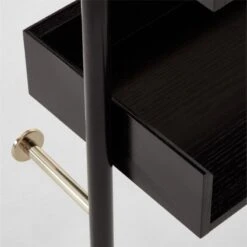 Effie Black Oak Wall Mount Bookshelf -Nesto Store EffieEbonizedOakBookcaseAVSSF22