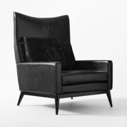 Embassy Black Lounge Chair 314 And Ottoman 310 Set -Nesto Store EmbassyBlackLoungeChair3QSSF21