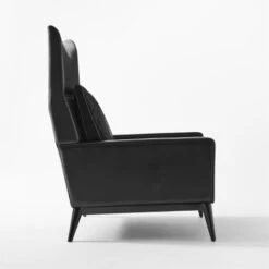 Embassy Black Lounge Chair 314 And Ottoman 310 Set -Nesto Store EmbassyBlackLoungeChairSDSSF21