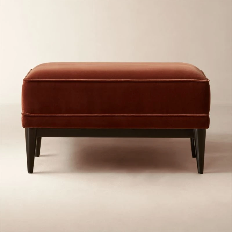 Embassy Bronze Brown Velvet Ottoman Model 310 3 Embassy Bronze Brown Velvet Ottoman Model 310