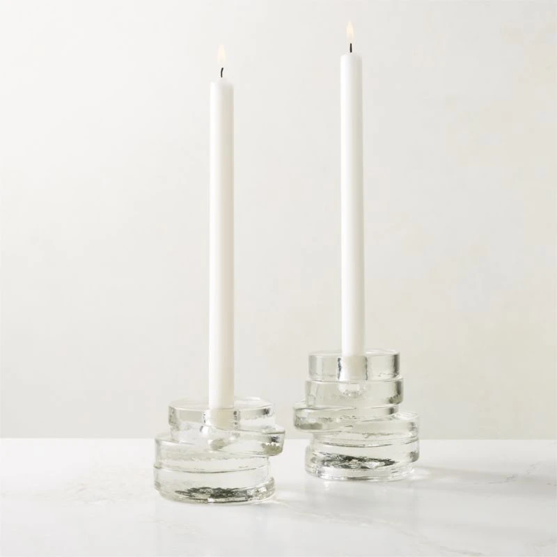 Emitt Cast Glass Taper Candle Holder Small 4 Emitt Cast Glass Taper Candle Holder Small - Image 2