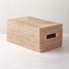 Emme Rectangular Handwoven Natural Rattan Storage Basket -Nesto Store EmmeBoxwLidNatRectSHF22