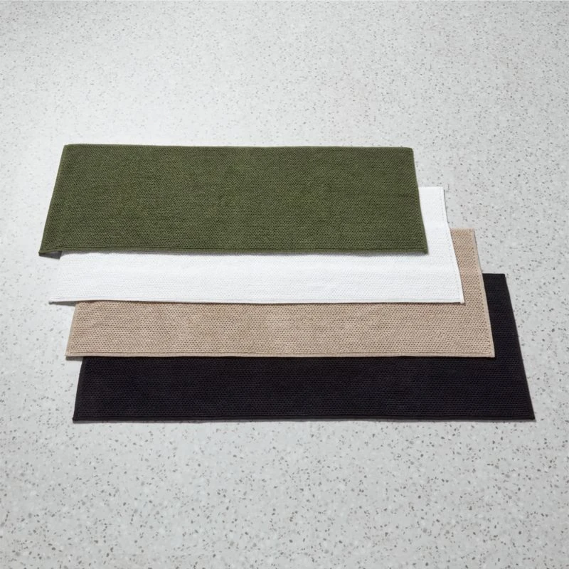 En Pointe Organic Cotton Green Bath Runner Rug 24"x60" 5 En Pointe Organic Cotton Green Bath Runner Rug 24"x60" - Image 3