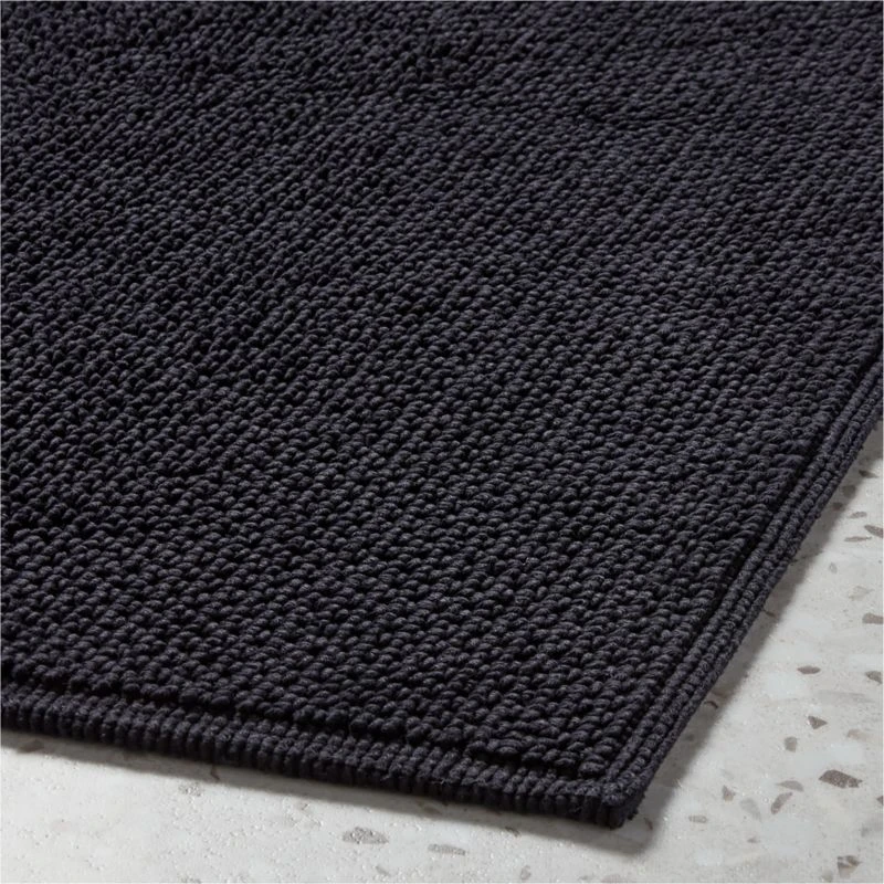 En Pointe Organic Cotton Black Bath Runner Rug 24"x60" 4 En Pointe Organic Cotton Black Bath Runner Rug 24"x60" - Image 2