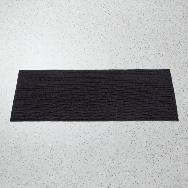 En Pointe Organic Cotton Black Bath Runner Rug 24"x60" 3 En Pointe Organic Cotton Black Bath Runner Rug 24"x60"