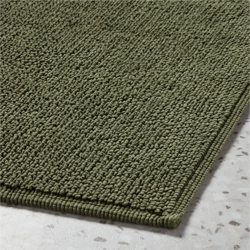 En Pointe Organic Cotton Green Bath Runner Rug 24"x60" 4 En Pointe Organic Cotton Green Bath Runner Rug 24"x60" - Image 2